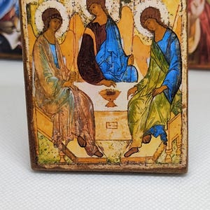 Holy Trinity Icon – Andrei Rublev Replica – Orthodox Wooden Icon