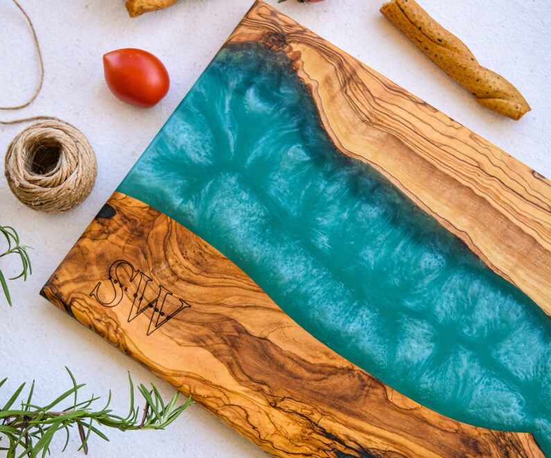 Epoxy Resin Cutting Board Gift for Thanksgiving Day / Handmade Olive
