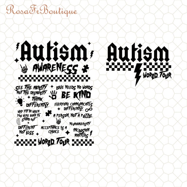 Autism World Tour - Original Artist - Autism Awareness high resolution PNG digital design, Digital Download