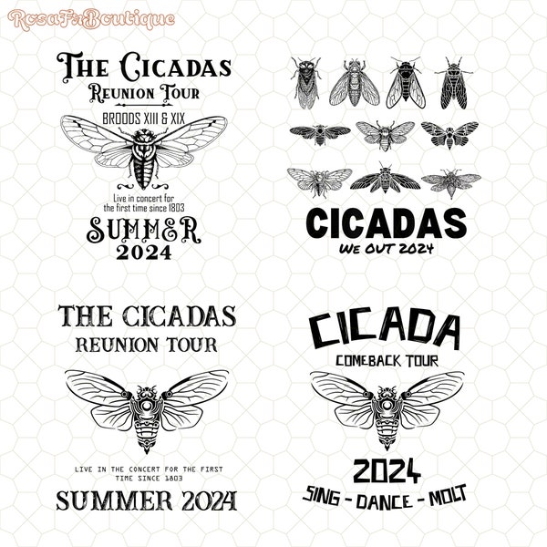 The Cicadas Reunion Tour Png, Cicadas Invasion Summer Scream 2024 Png, States Of Cicada Double Brood XIII & XIX, Gift for Nature Lovers