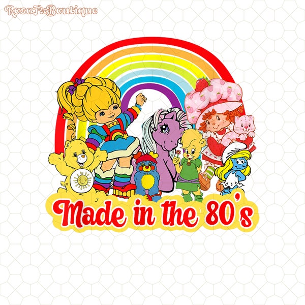 Made In The 80s PNG, Funny Retro Character Cartoon Png, Rainbow Brite Png, 80s characters Png, 80s Cartoons Png