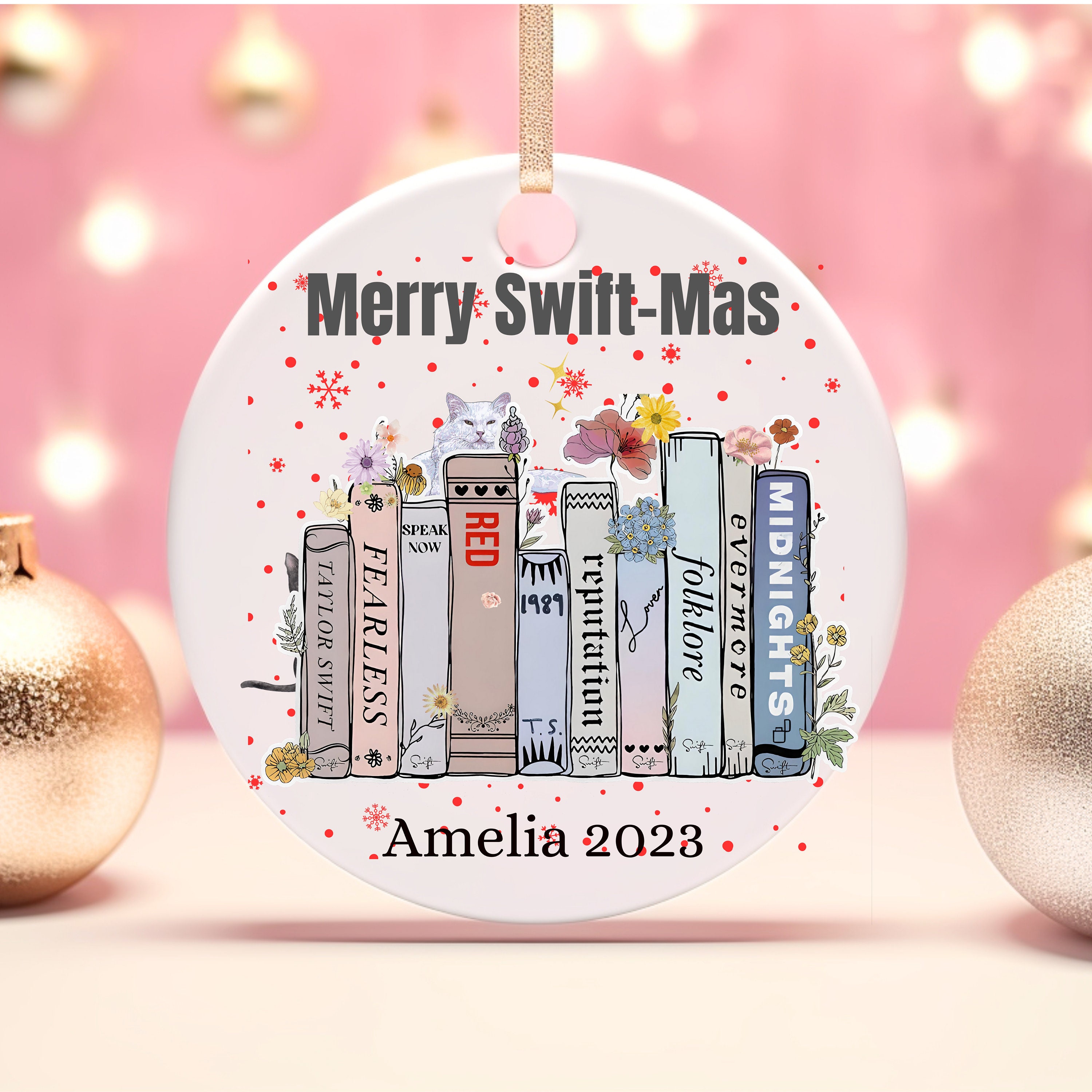 Discover Merry Swift mas Ornament, Christmas Tree decor for swif-tie fan pop idol! Personalize with name! Great christmas gift for her, Secret santa