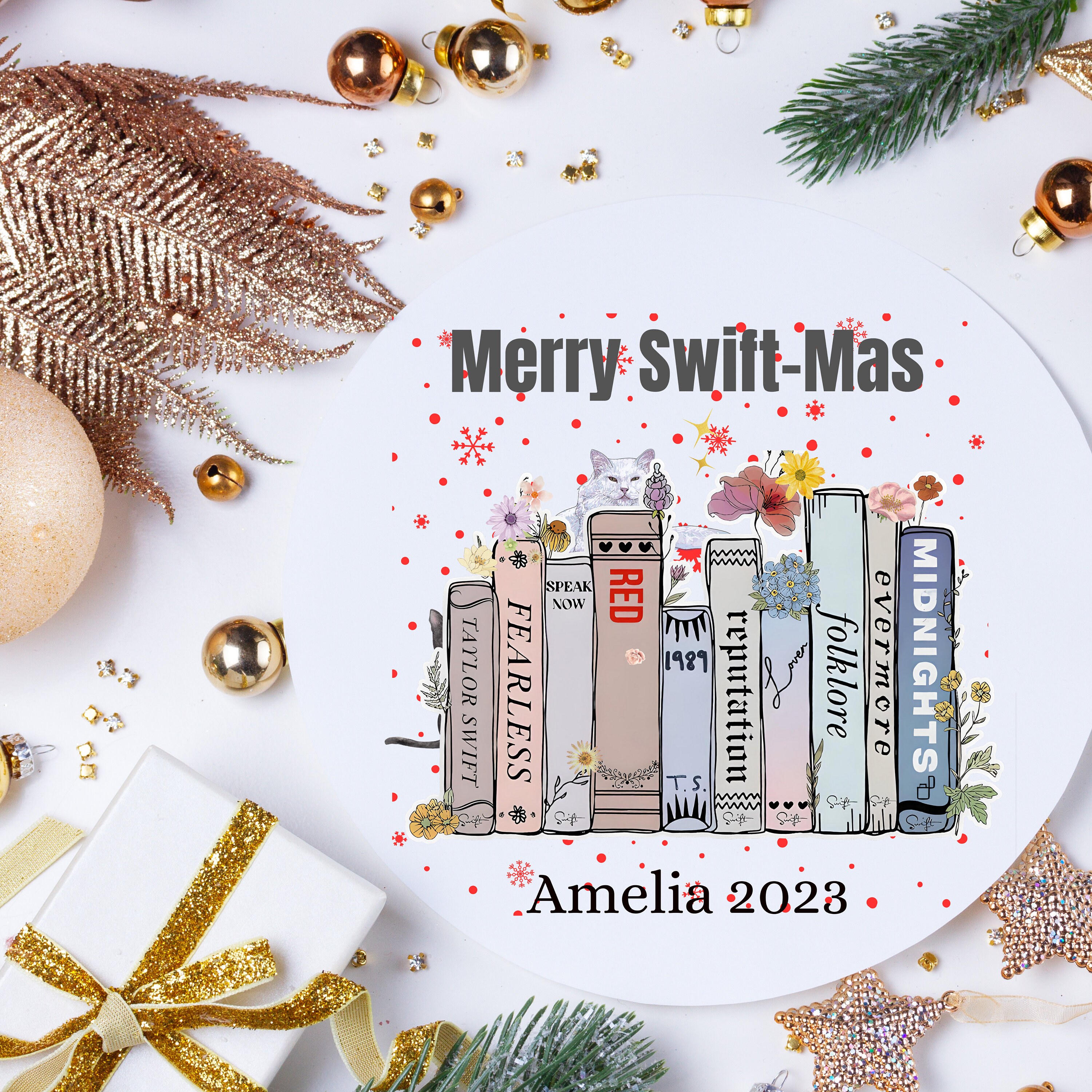 Discover Merry Swift mas Ornament, Christmas Tree decor for swif-tie fan pop idol! Personalize with name! Great christmas gift for her, Secret santa