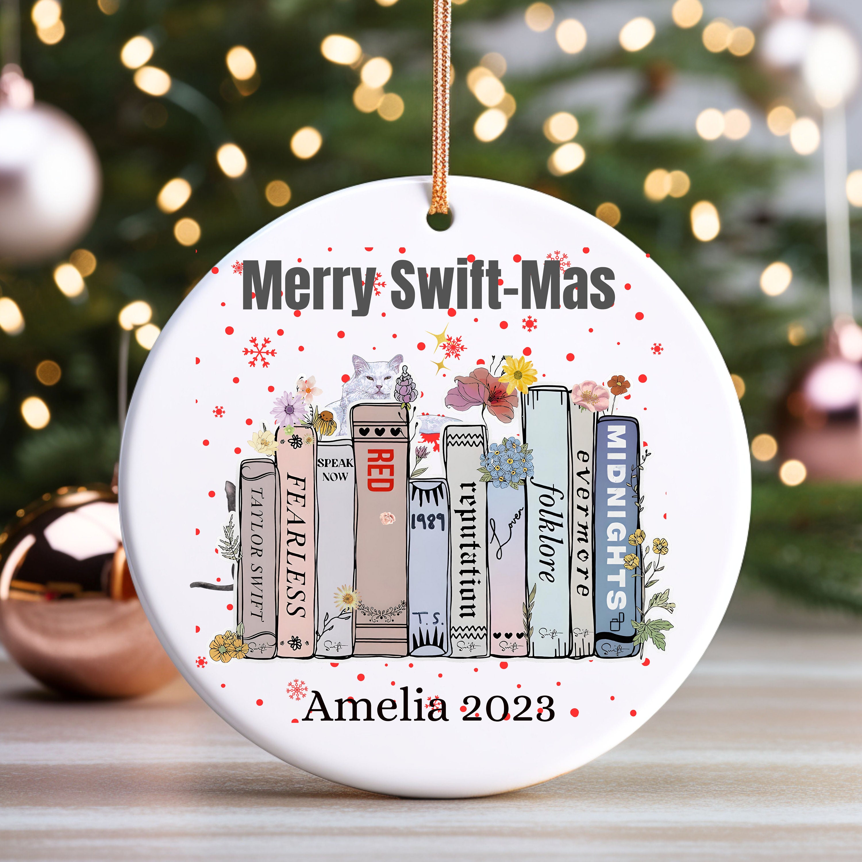 Discover Merry Swift mas Ornament, Christmas Tree decor for swif-tie fan pop idol! Personalize with name! Great christmas gift for her, Secret santa