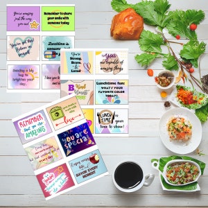 Kids School Lunch Surprise Printable, Lunch box Notes Bundle, Lunch box Surprise, Colorful Lunch box Notes Printable, Lunch box Notes Set