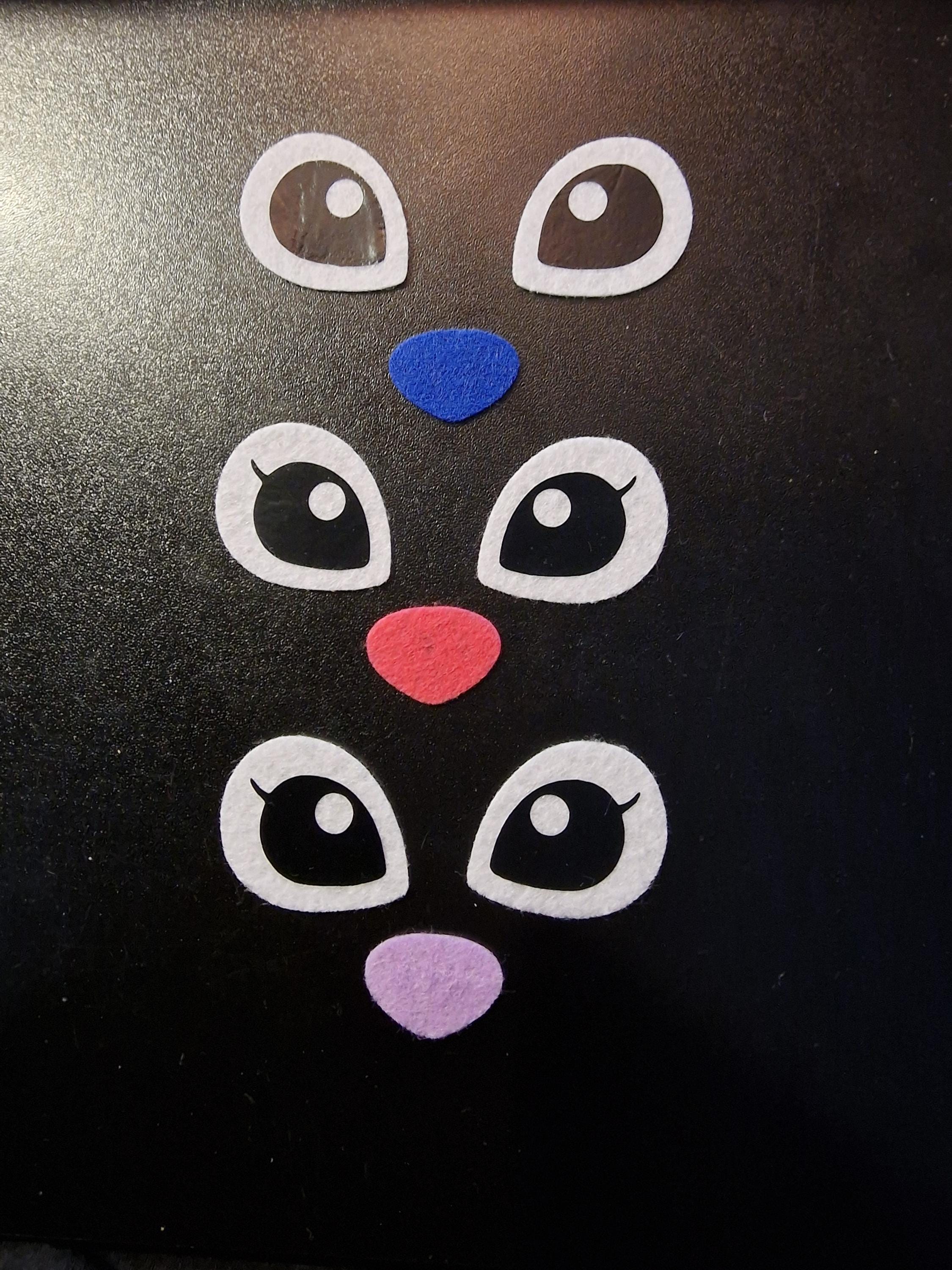 Alien Felt/vinyl Eyes and Nose Set Amigurumi Craft Eyes - Etsy