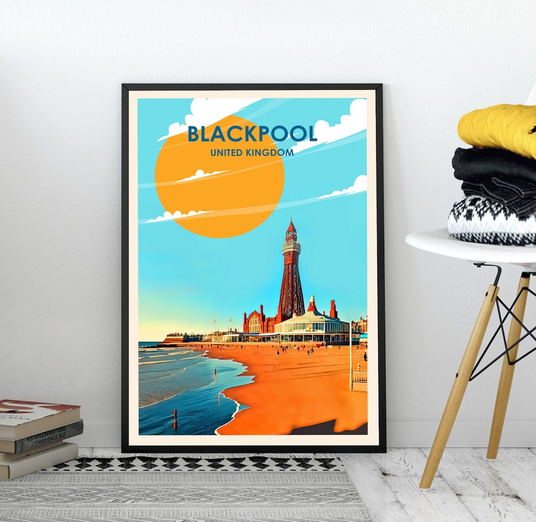 Blackpool Poster Blackpool Print Blackpool Art England Etsy