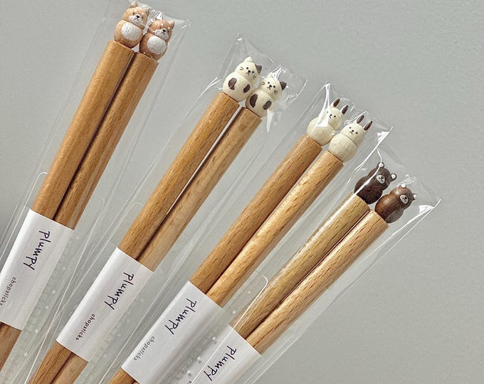 Kawaii Wooden Animal Chopsticks: Japanese Fluffy Chopsticks