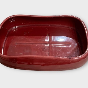 Vintage Beauceware 450 Burgundy Planter Bowl • Mid Century Quebec Pottery Indoor Planter or Serving Dish • Burgundy Glaze Succulent Bowl