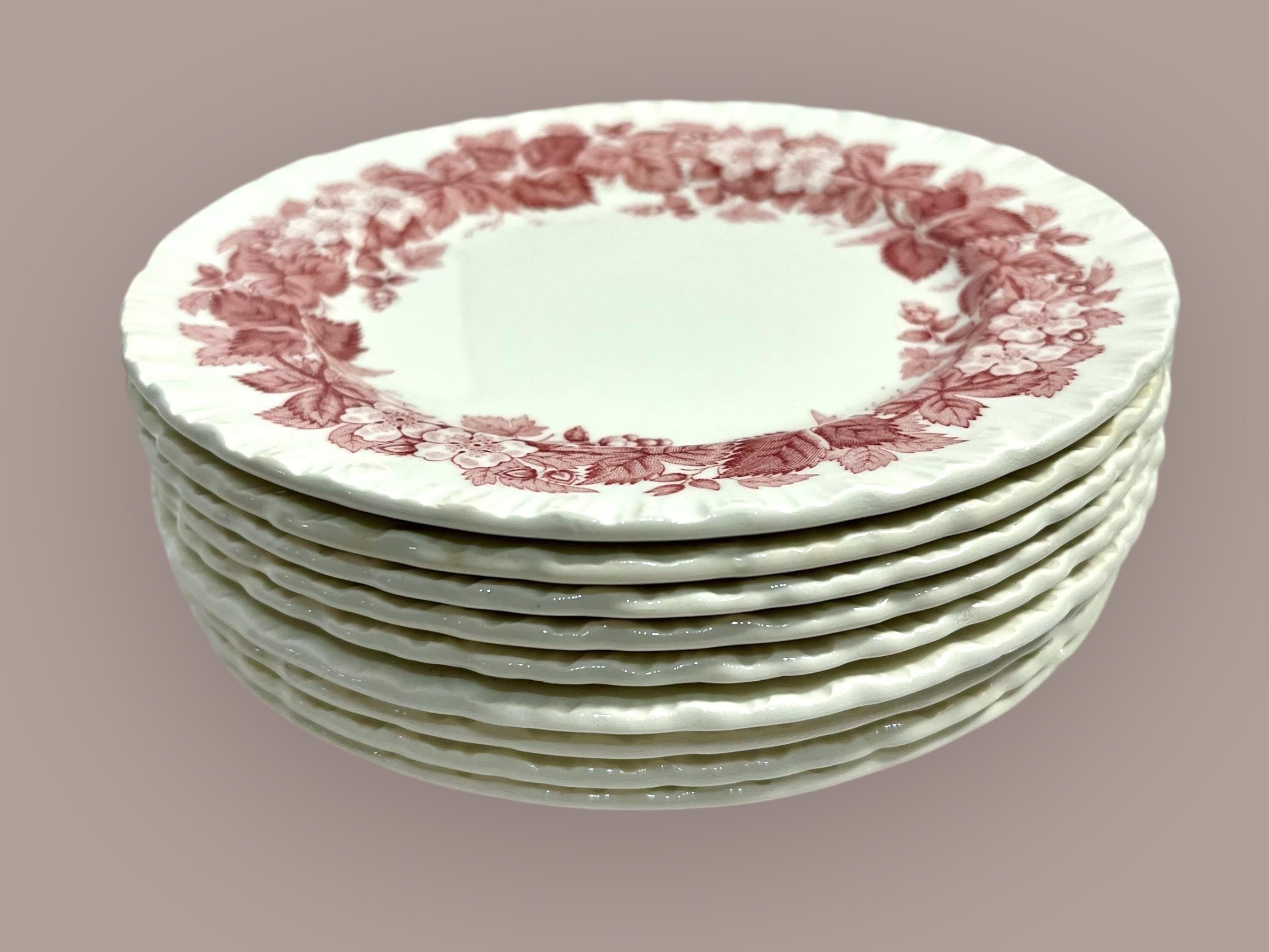 希少！　ウェッジウッド　 ヴィンテージ　プレート　4枚 ヴィンテージ ウェッジウッド ブランブル レッド サイドプレート