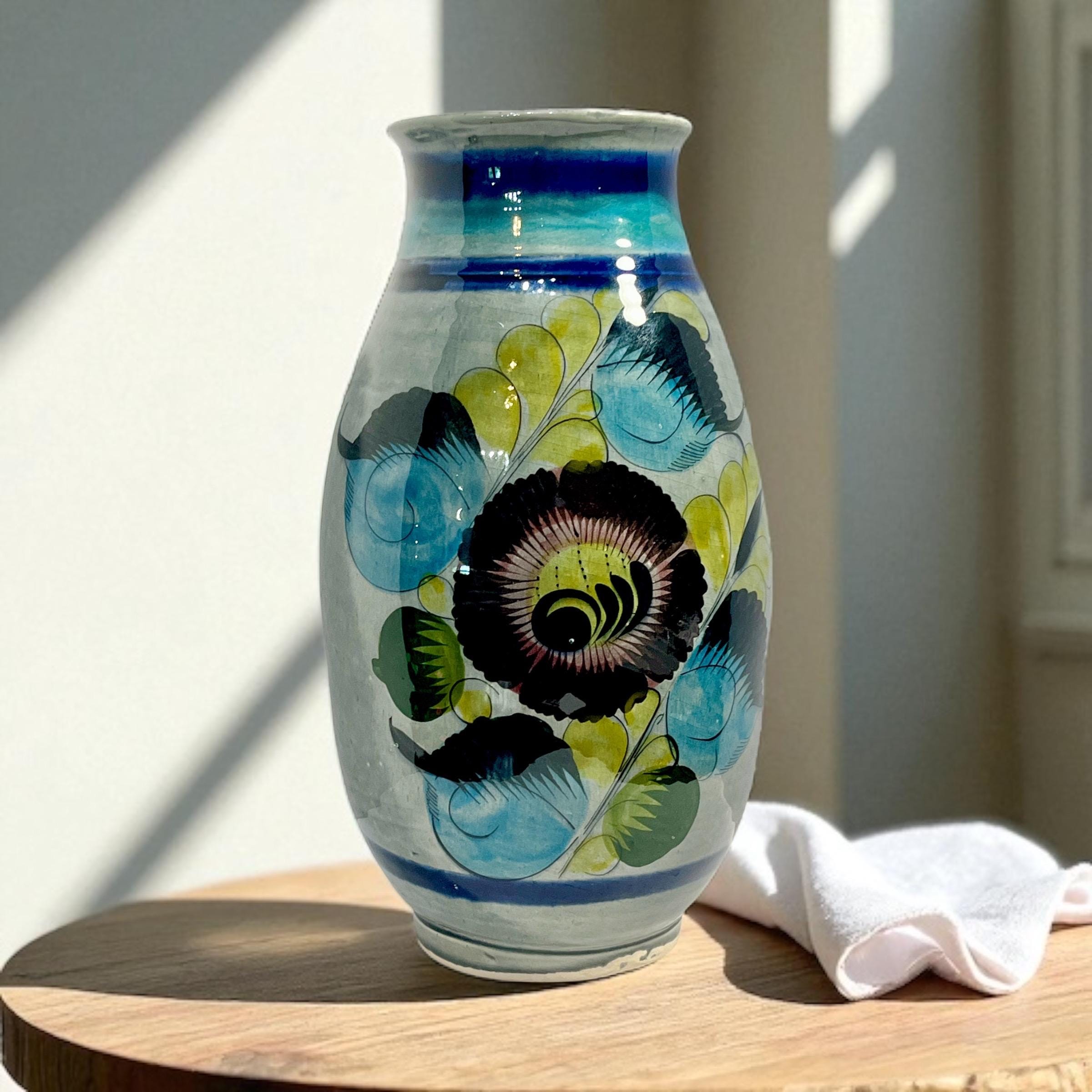 フラワーベース 花瓶 メキシコ ハンドペイント 日本 Etsy 2点