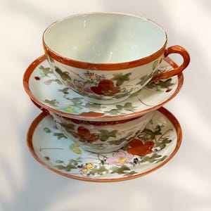 Pair Of Art Deco Period Exquisitely Delicate Eggshell porcelain  Mikado Cup And Saucer