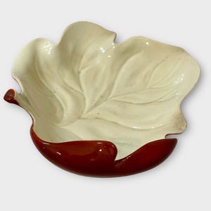 Carleton Ware Small Autumn Leaf Bowl, Australian Design, Handpainted Rust & Cream Mid-Century Dish, Vintage Fall Decor, Carletonware England