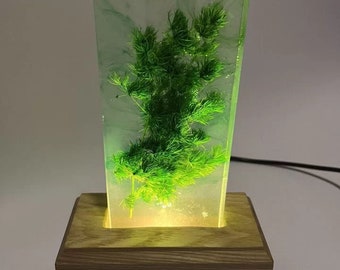 Table night light made of wood and epoxy resin|Unick Table resin tree lamp on wooden stand| Bedside Lamp| Resin art| Desk lamp| Unique gift