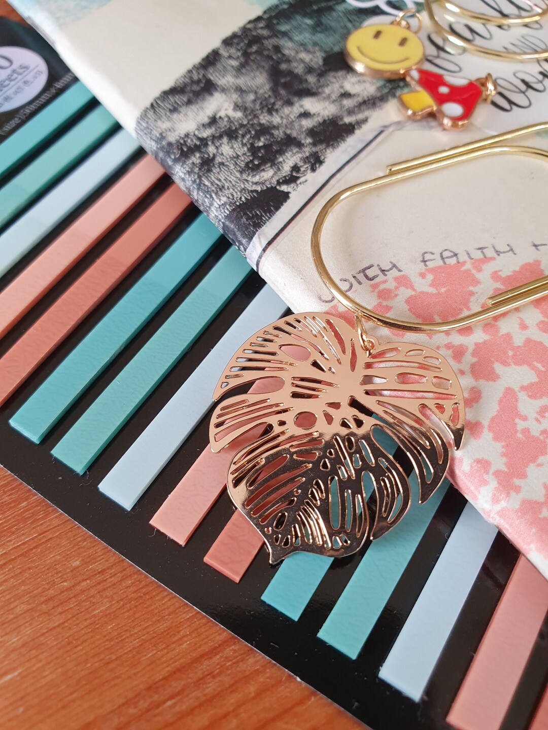 Monstera Leaf Bookmark Paperclip Charm , Perfect for Bible Journaling and Bullet Journaling