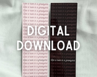 DESCARGA DIGITAL - Marcador de fanfic Dramione - Como una rosa en un cementerio - Draco Malfoy Hermione Granger