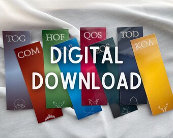 DIGITAL DOWNLOAD - Throne of Glass Series - Bookmark Set- Matches Original Covers