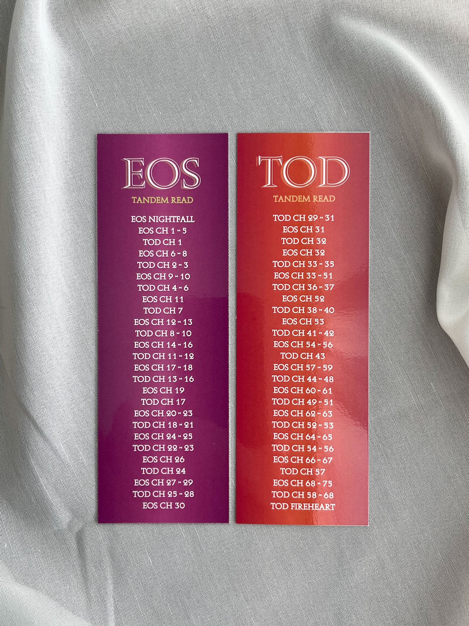 Throne of Glass Tandem Read Bookmarks Set of 2 Matches New Covers