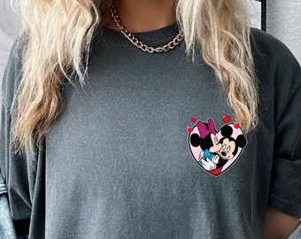 Comfort Colors Shirt, Disney Love T-Shirt, Valentines Day Tee, Disney Vacation Tee, Mickey Lover Tee, Minnie Lover Tee, Valentine Women Tee