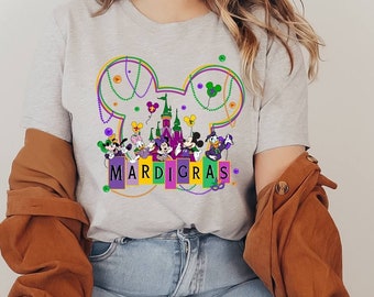 Disney Mardi Gras Shirt, Mickey Mardi Gras Tee, Minnie Mardi Gras Tee, Goofy Tee, Mardi Gras Beads Tee, Carnival Tee, Donald Duck Shirt