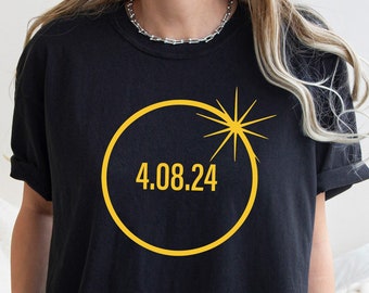 Comfort Colors Shirt, Solar Eclipse T-Shirt, Total Eclipse Shirt, American Eclipse Tee, 8 April Shirt, Eclipse 2024 Shirt, Eclipse Woman Tee