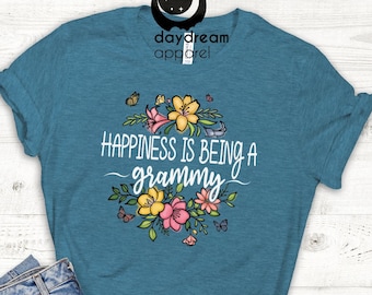 Happiness Is Being A Grammy T-shirt, Mother's Day Gift Tee, Mom Gift T-shirt, Grammy Shirt, Mother Love Tee, Mom Life Apparel, Family Top