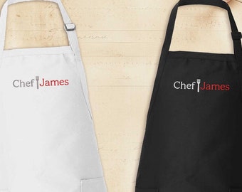 Custom Embroidered Apron, Personalized Chef Apron, Embroidery Name Apron, Custom Chef Apron, Baking Apron, Kitchen Apron, Daddy Apron Gift