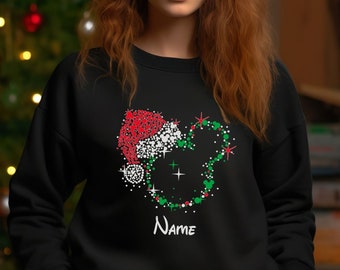 Mickey Sweatshirt, Custom Tee, Magic Kingdom T-shirt, Mickey Gift Shirt, Christmas Lights Top, Disneyland T-shirt, Disney Santa Shirt