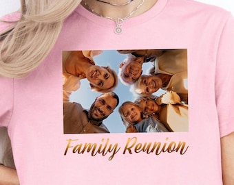 Custom Photo T-shirt, Personalized Shirt, Family Vacation Shirt, Birthday Party Shirt, Custom Text Shirt, Faux Glitter Shirt, Your Text Tee
