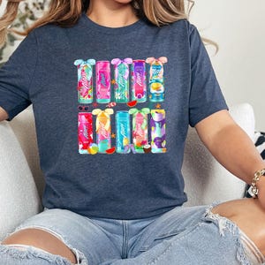 Coquette Bow Summer Drink Shirt, Energy Drink Graphic Tee, Fourth of July Soda T-shirt, Trendy Summer Girl Gift Tee