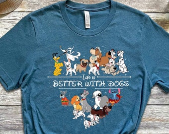 Life Is Better With Dogs, Disney Dogs T-Shirt, Pluto T-Shirt, Stitch Shirt, Dog Toddler Shirt, Dog Lover Tee, Dog Owner T-Shirt, Dog Paw Tee