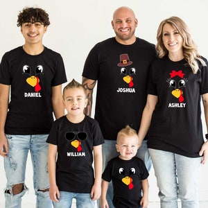 Personalized Turkey Family Shirt, Custom Name Shirt, Thanksgiving Gift, Fall T-shirt, Thanksgiving  Family Matching Shirt