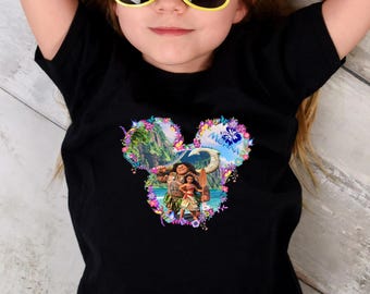 Moana And Maui Mickey Ears Kids T-shirt, Princess Moana Tee, Family Trip Disney Shirt, Birthday Gift For Kids, Disneyland Vacation Tee