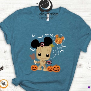 Groot Disney Shirt, Halloween Groot T-shirt, Mickey Ears Tee, Halloween Balloon Gift, Groot Cartoon Party T-shirt, Disney Lover Shirt