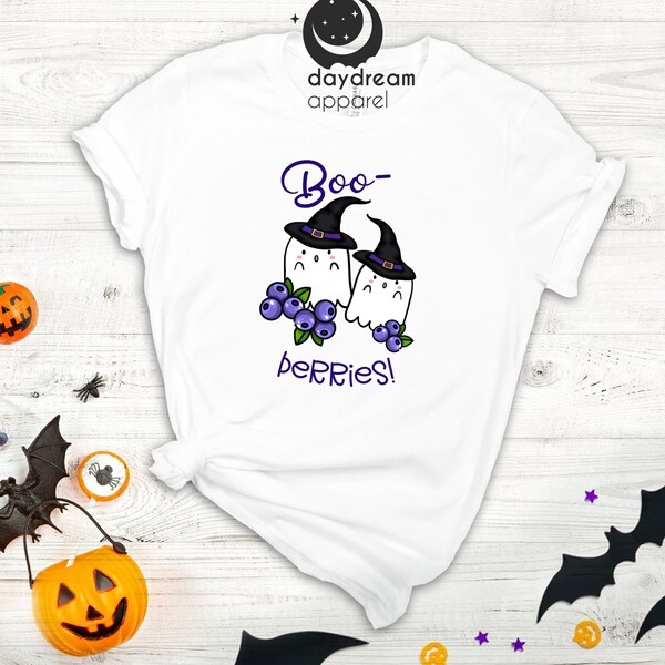 Boo Berries T-shirt, Ghosts T-shirt, Halloween Shirt, Blackberry Tee, Women Shirt For Halloween, Cute Ghost Tee, Halloween Lover Shirt