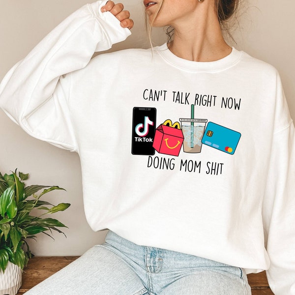 Can’t Talk Right Now I’m Doing Mom Shit Top, Funny Mama Shirt, Mother's Day Gift Shirt, Gift for Mother, Snacks Shirt, Shopping Tee