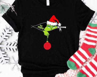 Ew People Baby Tee, Grinchmas Tank Top, Funny Christmas Crop Top, Merry Grinchmas Tee, Winter Season Baby Tee, New Year Party Gifts, S538