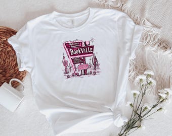 Camiseta Bookville, camiseta de libros de fantasía, camiseta inspirada en Fourth Wing, camiseta retro de lector, camiseta estética para amantes de los libros, camiseta acogedora para leer