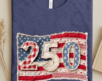 America 250th Anniversary Shirt | Patchwork Quilt Flag Tee | 1776 2026 USA 250 Years Gift | 4th of July Independence Day Patriotic Unisex