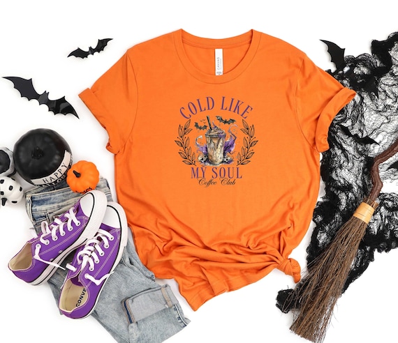 Cold Like My Soul Shirt, Coffee Club T-Shirt, Halloween Tank Top, Halloween Drink Tee, Cold Brew Shirt, Scary Halloween Tee, Witch Ghost Tee