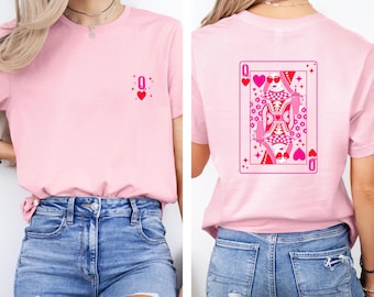 Queen of Hearts T-Shirt, Retro Valentine Tee, Playing Card Graphic Shirt, Cute Aesthetic Outfit, Trendy Love Statement Tee, Valentine's Day