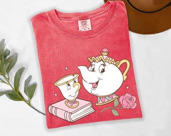 Comfort Colors Fairy Tale Tea Cup Shirt, Mrs. Potts And Chip Disney Tee, Beauty And The Beast Family Shirt, Magical T-shirt Gift For Her