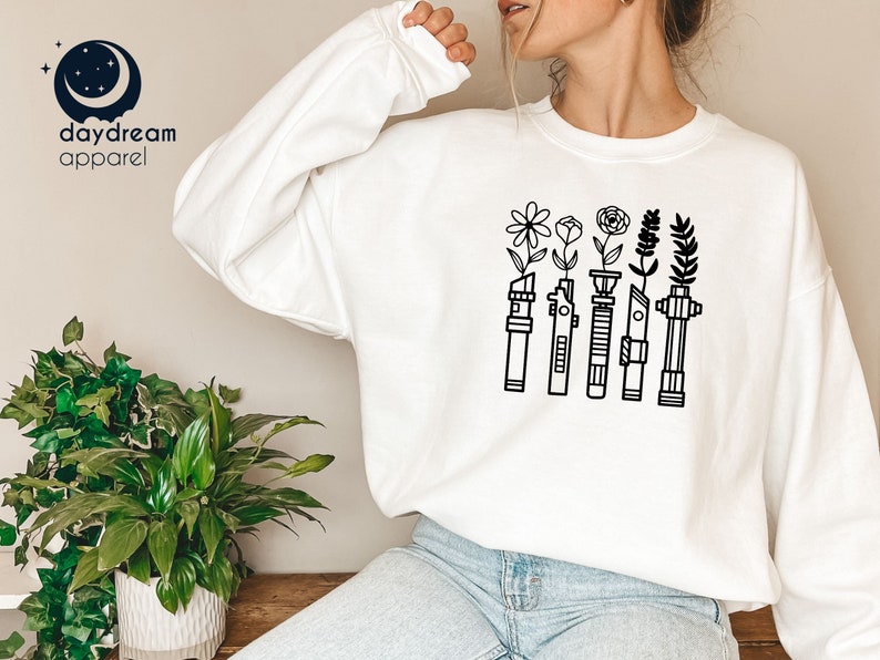 Floral Lightsaber T-Shirt, Cute Star Wars Shirt, Disney Kids Shirt, Flower Gift, This Is The Way Shirt, Galaxys Edge Tee, Disney Women Shirt bild 4