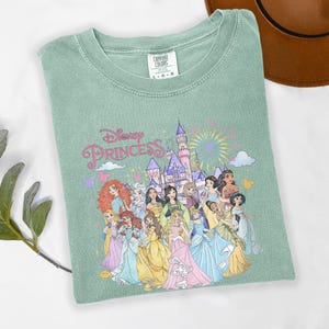 Comfort Colors Castle Princess Shirt, Disney Group Princess Tee, Ariel Rapunzel Belle Tiana T-shirt, The Princess's Gift, Fairy Tales Tee image 3