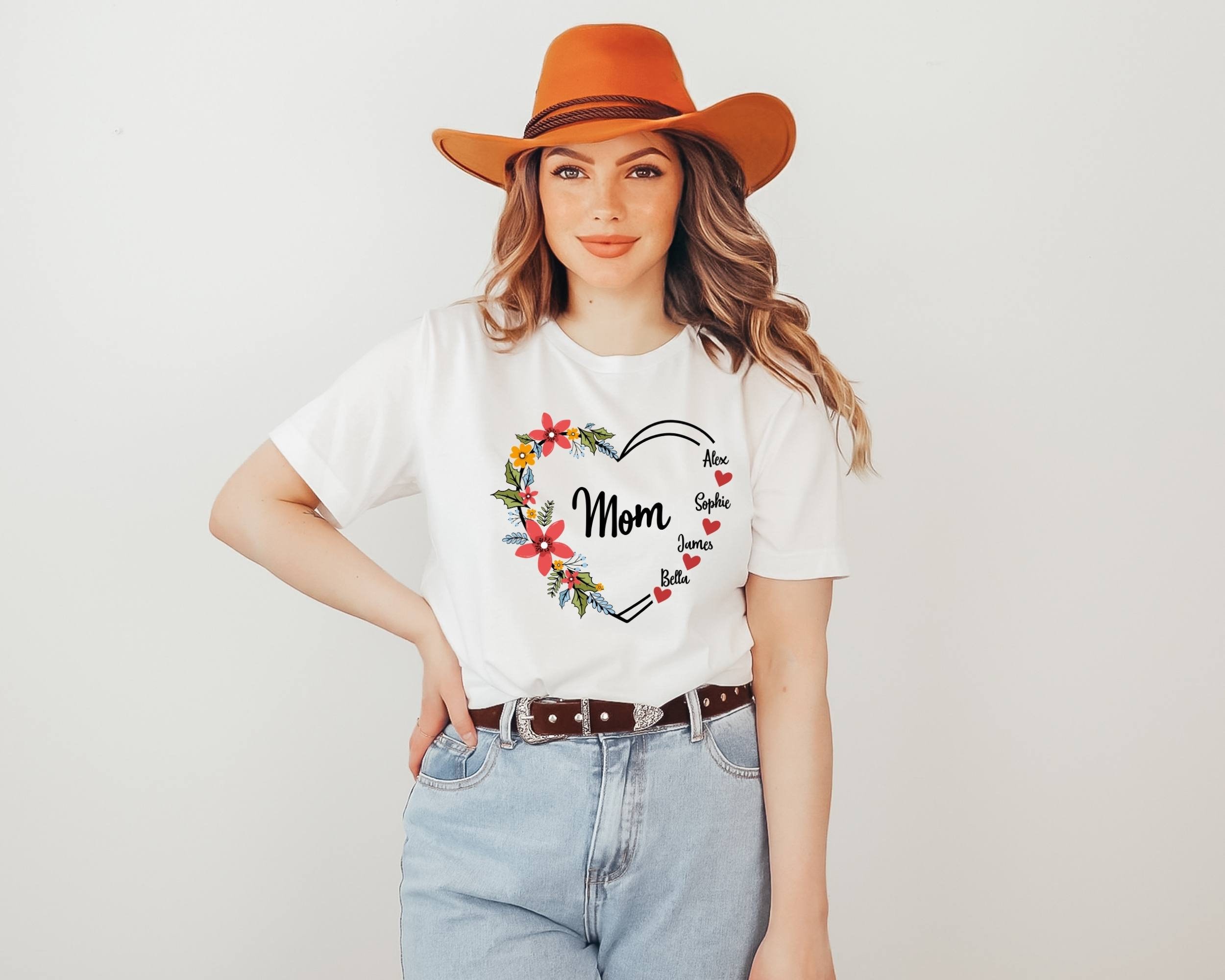 Discover Custom Mom Shirt, Mommy Name Tee, Gift For Mommy, Grandma Love Shirt