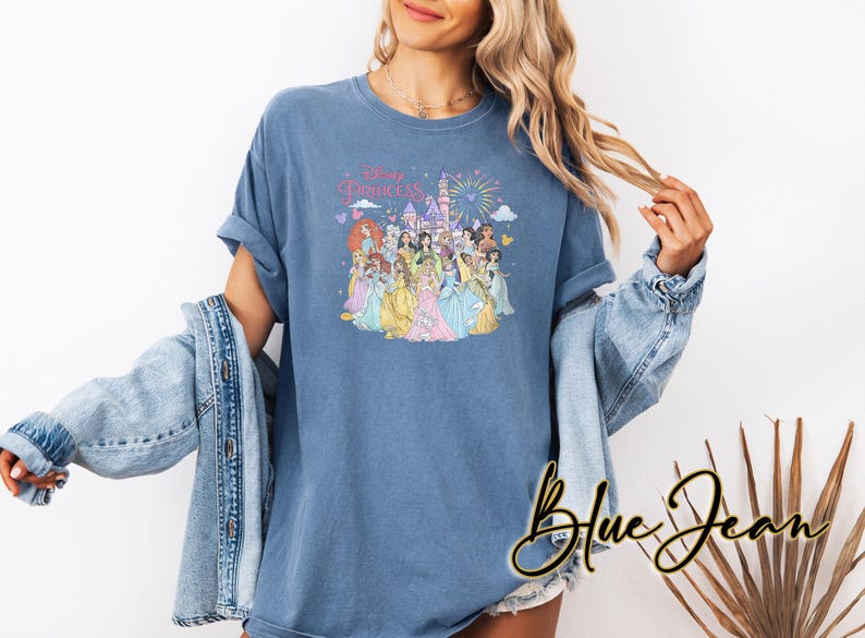 Comfort Colors Castle Princess Shirt, Disney Group Princess Tee, Ariel Rapunzel Belle Tiana T-shirt, The Princess's Gift, Fairy Tales Tee image 7