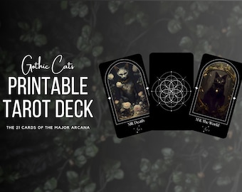 ゴシック キャッツ タロット デッキ: 印刷可能な大アルカナ セット