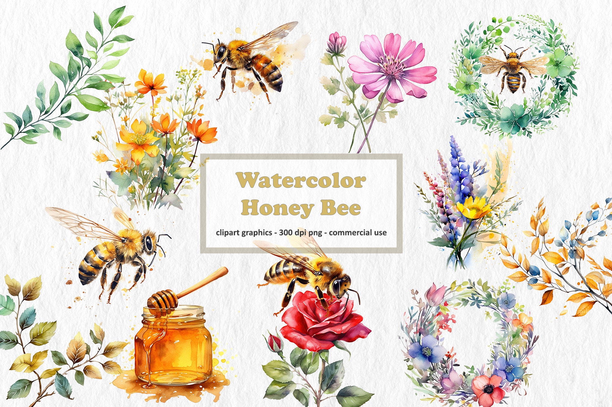 Watercolor Honey Bee Farmhouse Decor Clipart. Country Style Clipart. Bee  Clipart. Rustic Kitchen Decor. Sunflower, Teapot, Beehive, Bee PNG. 