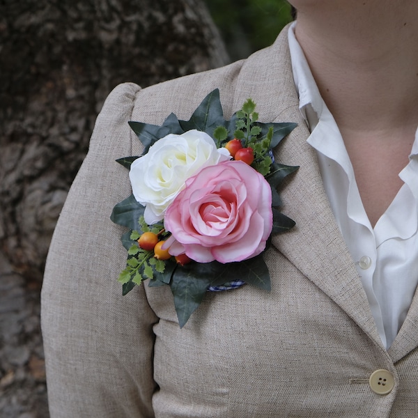 1940's Pin up Vintage style Broche corsage modèle "Alberte" édition limitée handmade