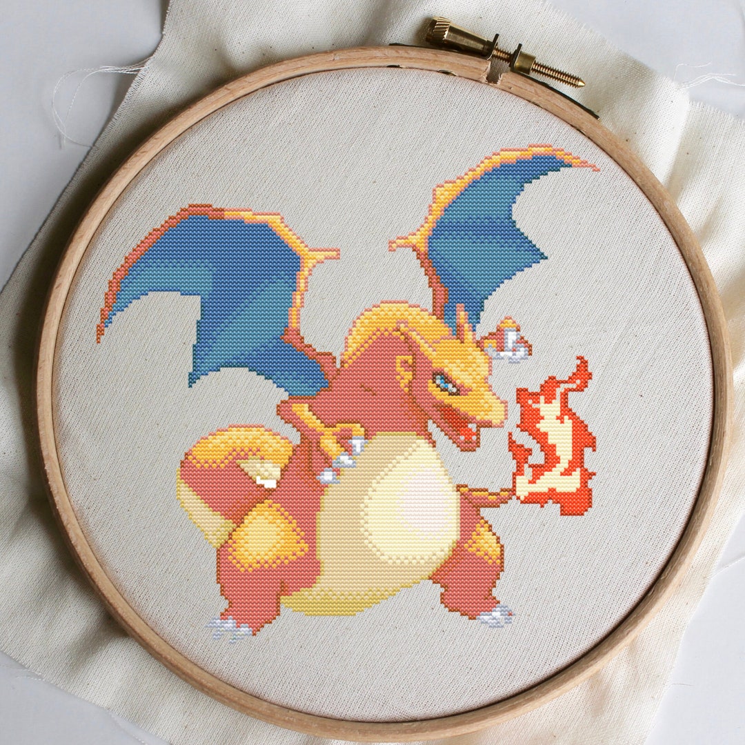 Pokemon Charizard Cross Stitch Pattern PDF Instant Download Etsy
